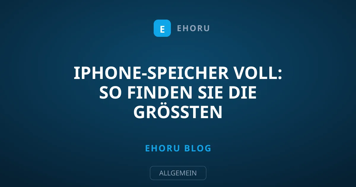 iPhone-Speicher voll: So finden Sie die größten Speicherfresser